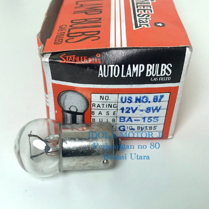 Bohlam lampu sen 12v kaki 1 8w kecil merk stanlee star