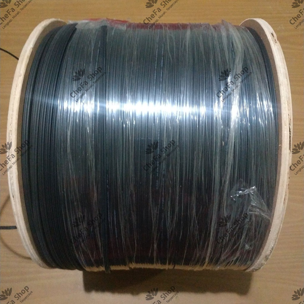 Kabel Fiber Optic 2 Core 1000 Meter Roll Outdoor / 1000M Drop Wire FTTH FO Cable / Fiber Optik Rol