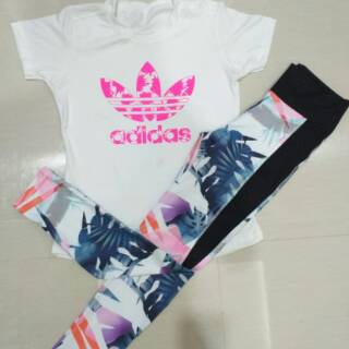 Stelan Baju  Senam  ADIDAS  Sport bahan Spandex Import 