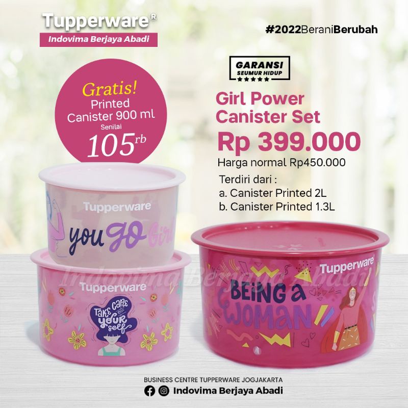 toples kecil girl canister by tupperware