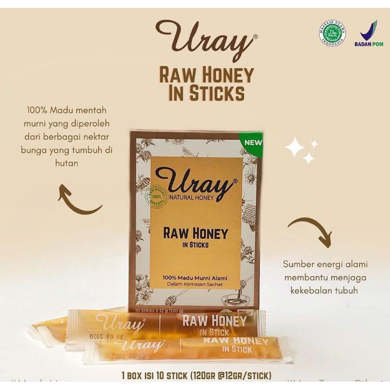 MADU URAY SACHET - Honey &amp; Ginger RAW HONEY IN STICK 120GR