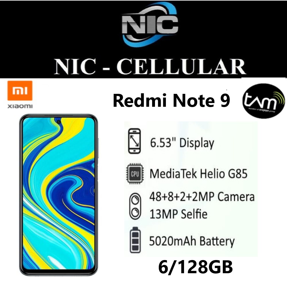 Xiaomi Redmi Note 9 6/128 RAM 6GB ROM 128GB GARANSI RESMI XIAOMI