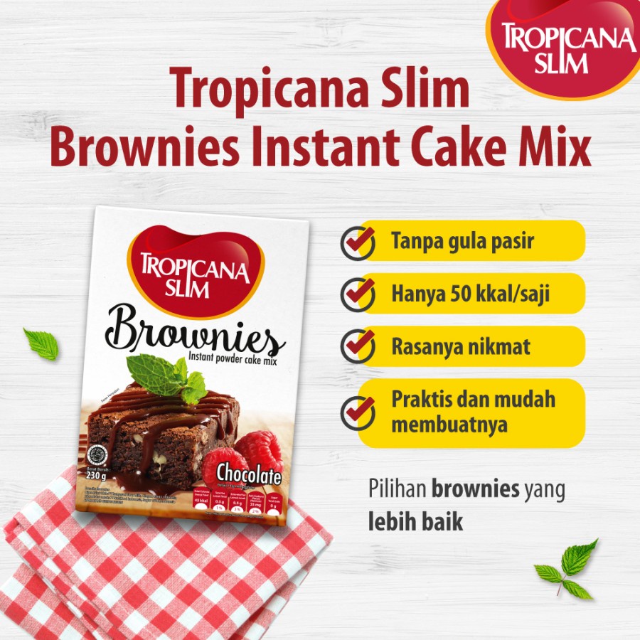 Tropicana Slim Instant Brownies Powder Mix 230 gram