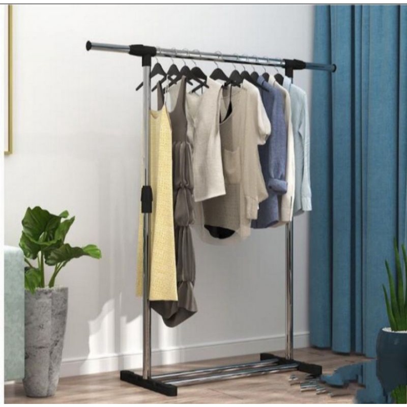 rak baju gantung stand hanger single rak gantung stainless