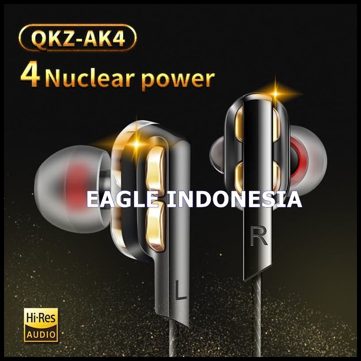 [KIRIM DARI JKT] QKZ AK4 Dual Driver Bass Stereo Headset Earphone with Mic