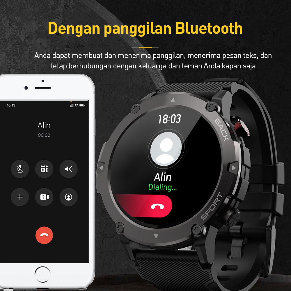 Bozlun smartwatch Jam Smartwatch Pria IP67 Smart Watch Bluetooth Heart Rate Tracking/Sleep Monitor Smartband C21 Panggilan Bluetooth