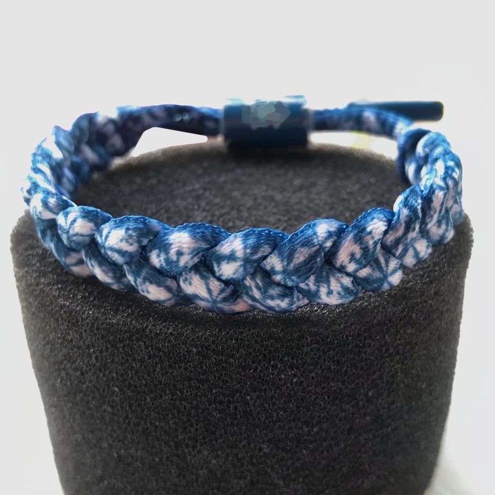 SHOELACES BRACELET KAIN UNISEX SILVER SOX LIGHT BLUE PRINTED FLOWER