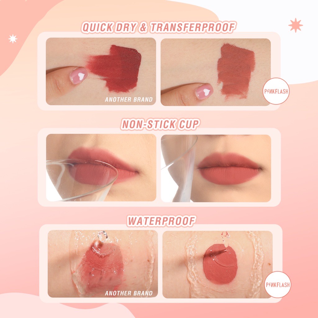 PINKFLASH Duo Lip Gloss Pinkflash DoubleSense 2 IN 1 Dual-ended Lipstick Liquid Matte Lipstick Velvet Tint Lightweight High Pigment Lasting Pinkflash 2 in 1 Lip Matte Pinkflash 2in1 Lip Matte