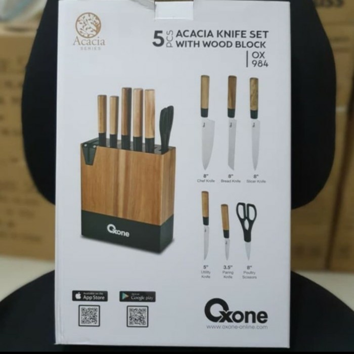 Pisau Set Oxone With Wood Block OX-984 promo