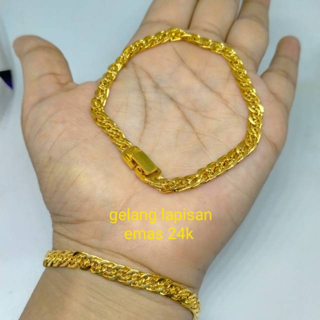 (GROSIR) gelang lapisan emas