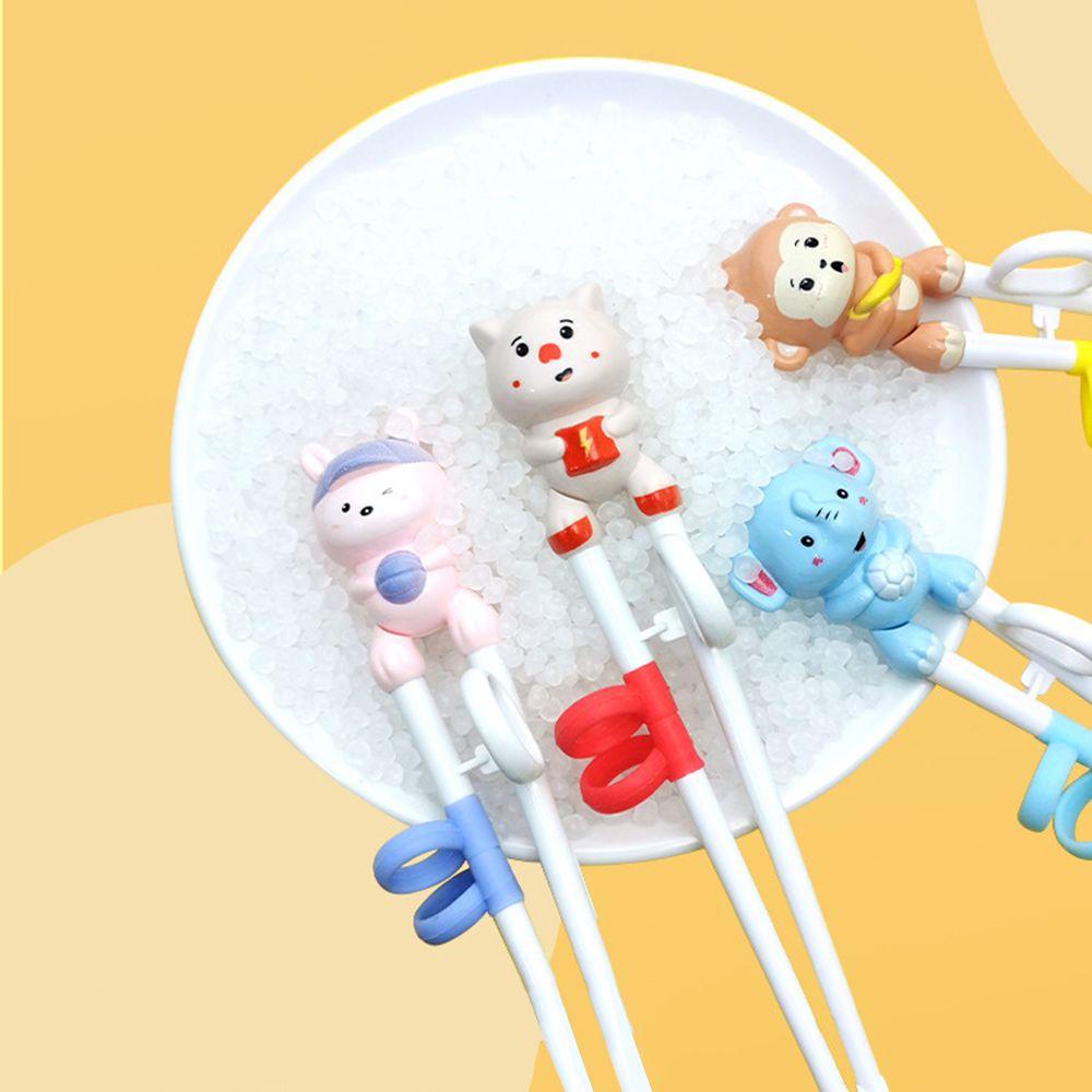 CHOOKYY 1pasang Sumpit Belajar Kartun Bayi Anak Pemula Chopstick