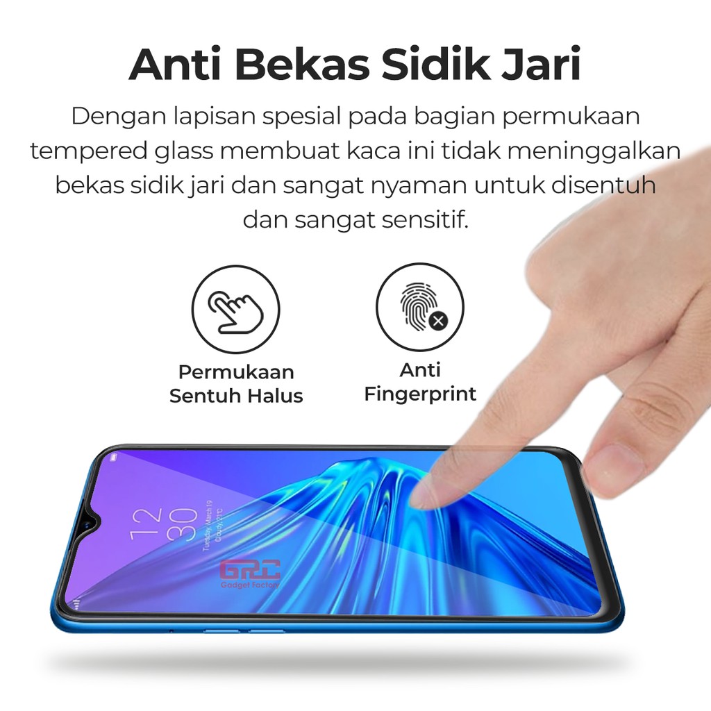 Tempered Glass Realme 5 Pro HOGO Full Cover Anti Gores Kaca