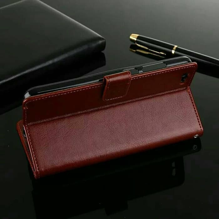 Produk Flip Cover Vivo Y71 Vivoy71 Wallet Leather Case Casing - Cokelat Tua Sale