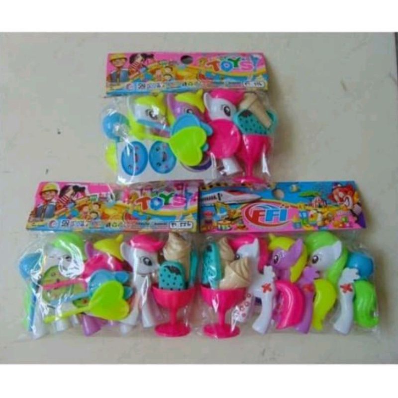 (BISA COD) Mainan Kuda Poni Plastik Set Ice Cream FI 556 / mainan murah
