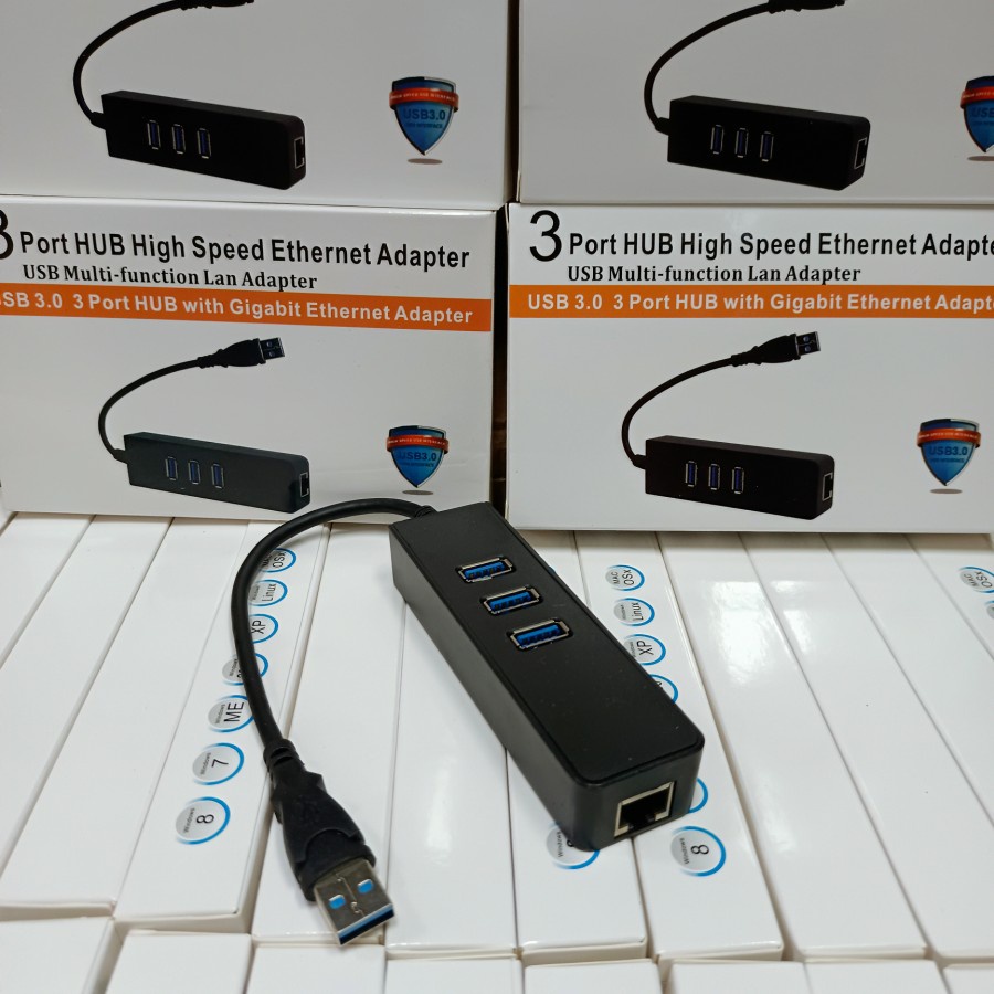 USB 3.0 To HUB 3 Port With Lan Gigabit Ethernet Adapter Converter