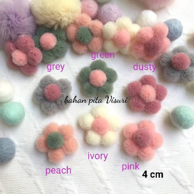 Aplikasi Bunga Tulle Pom