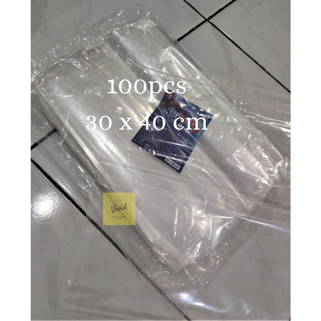 BLUKING Klip PP 30 x 40 CM - Kantong Plastik Klip Sealer Bening (100 pcs)