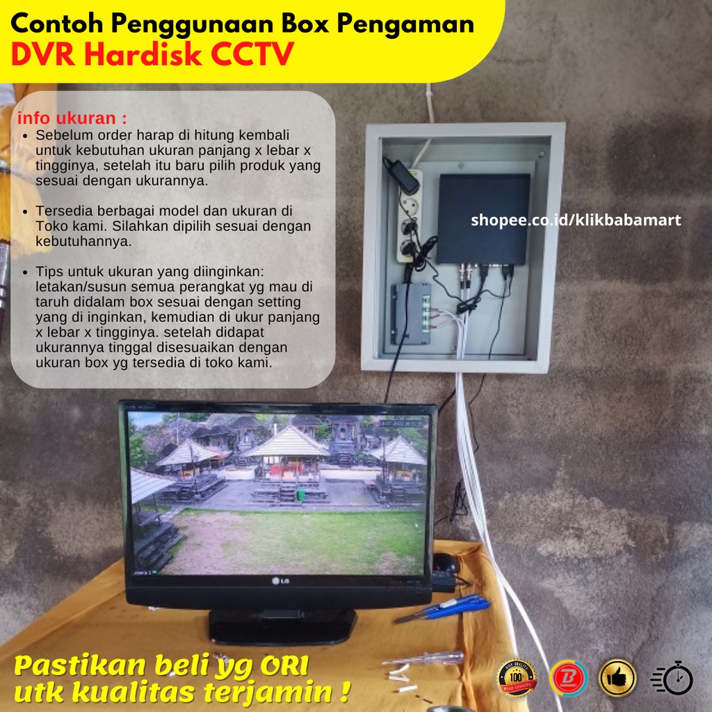 CCTV Dvr Box Besi Pengaman Dvr Cctv Besar Indoor 50X40X18Cm