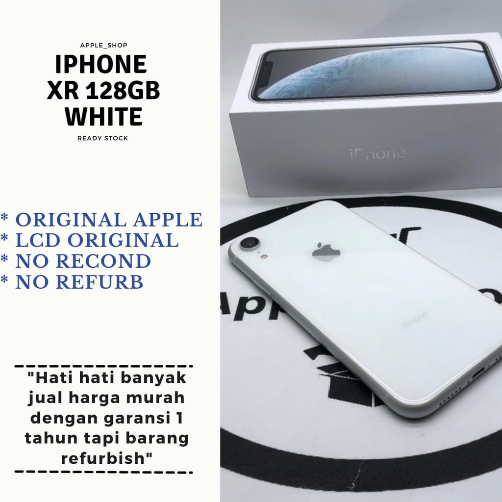 iphone xr 128gb white Lcd Original Mulus Original Bukan Refurbish / Rekondisi