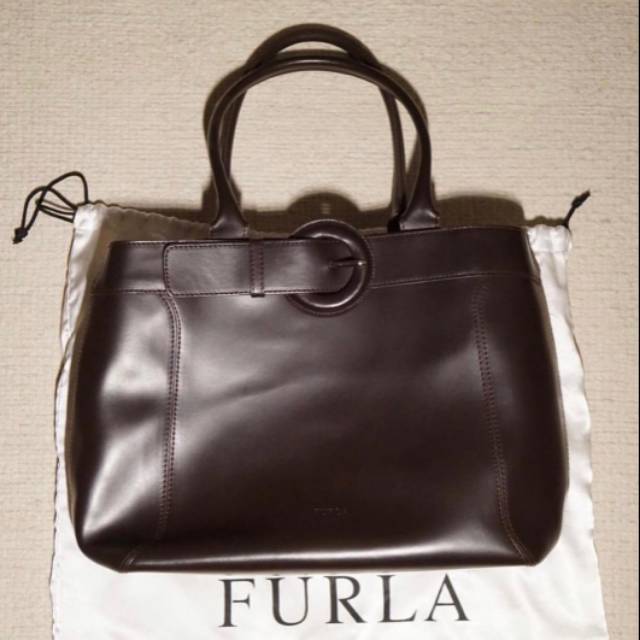Preloved Furla tote bag coffee