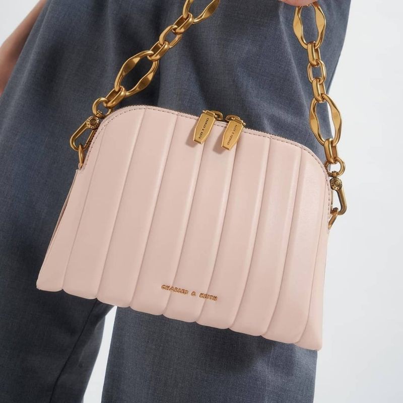 CK Chain Handle Panelled Crossbody Bag