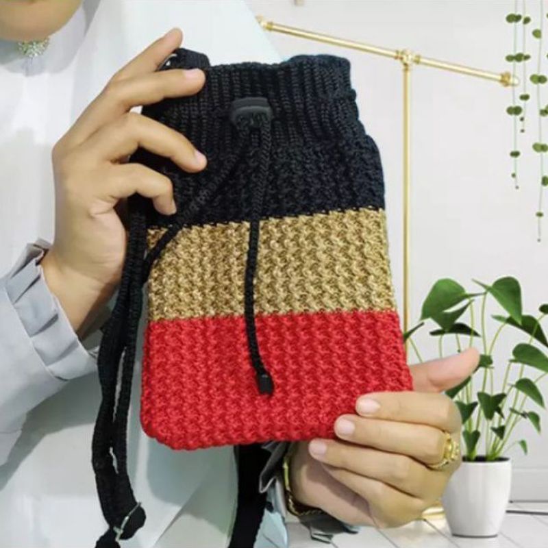 Mini Bag Rajut & Tas Selempang Motif / Tas Hp Rajut