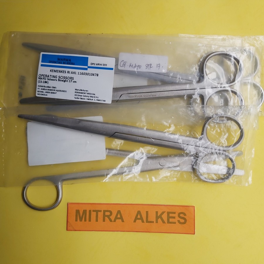 Gunting Mayo Lurus 17cm. MAYO Scissors Straight 17 cm. Gunting IUD 17cm.