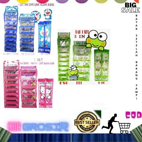 RAK GANTUNG 3IN1 KARAKTER / RAK SET KARAKTER 3IN1 TAS SEPATU HIJAB