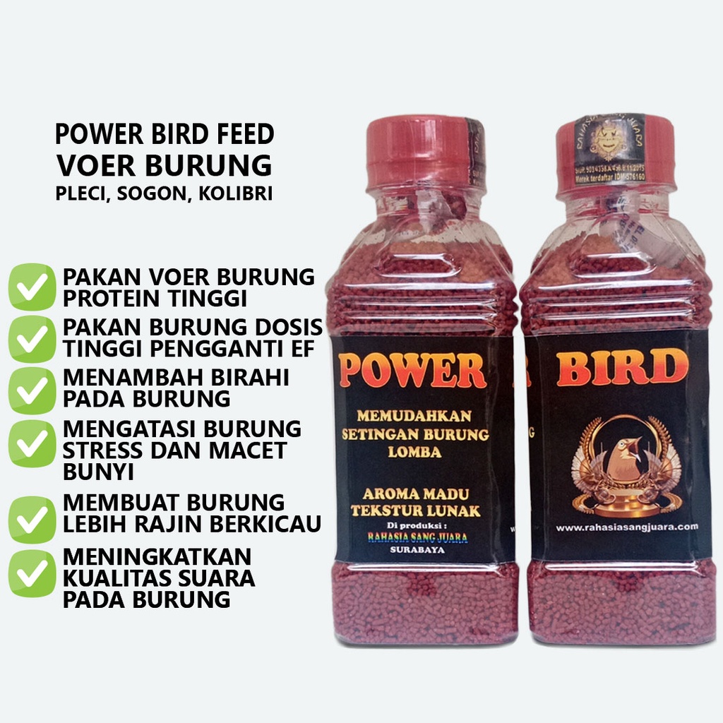 POWER BIRD FEED | PAKAN BURUNG PLECI KOLIBRI SOGON PAKAN PLECI DOSIS TINGGI PENGGANTI EF