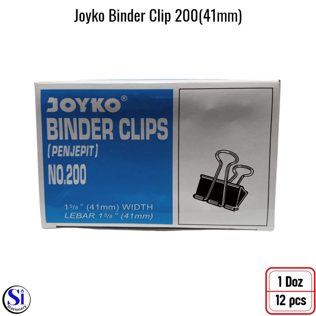 

Binder Clip Joyko No.200/Clip Kertas 1 pack isi 12 pcs