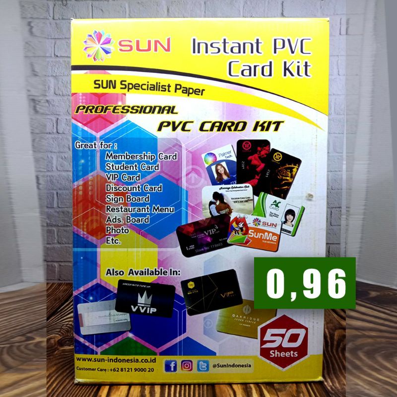 

Bahan baku material plastik PVC ID CARD kartu nametag ketebalan 0,96 mm Merek SUN/ Kertas PVC Tebal 0.96 mm Sudah Plong (Free Kardus)