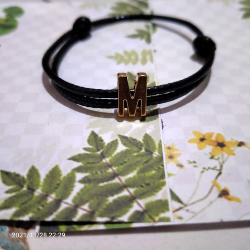 ( COD ) GELANG INISIAL BRONZE ( DOUBLE SLIDE ) ¶ GELANG VINTAGE HURUF ETNIKK