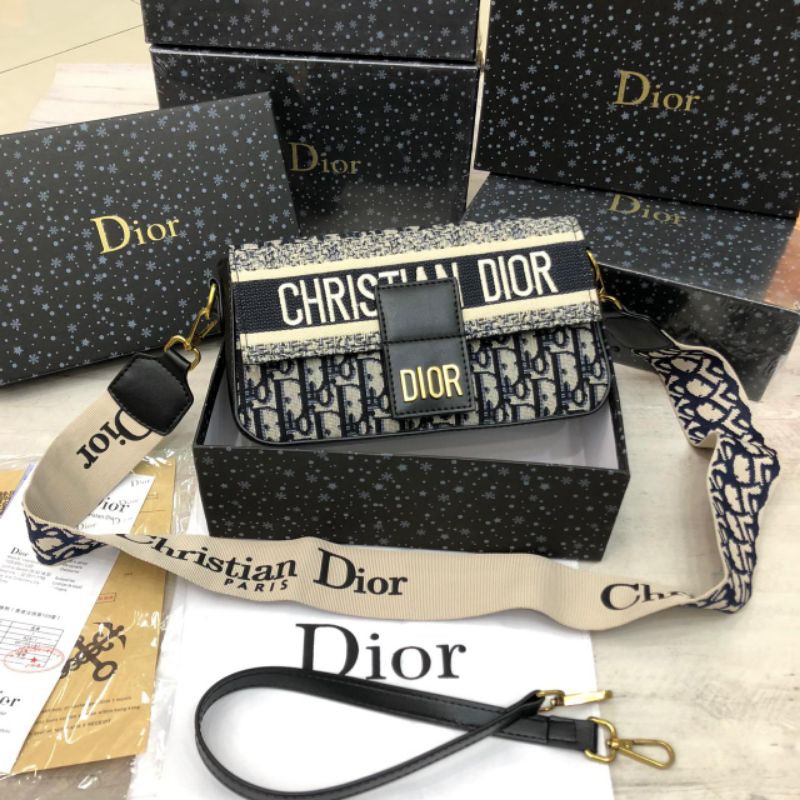 Tas Dior 7906 Crosbody Kanvas 2 tali Strap free box fakebill dan ada No serinya Semi Premium