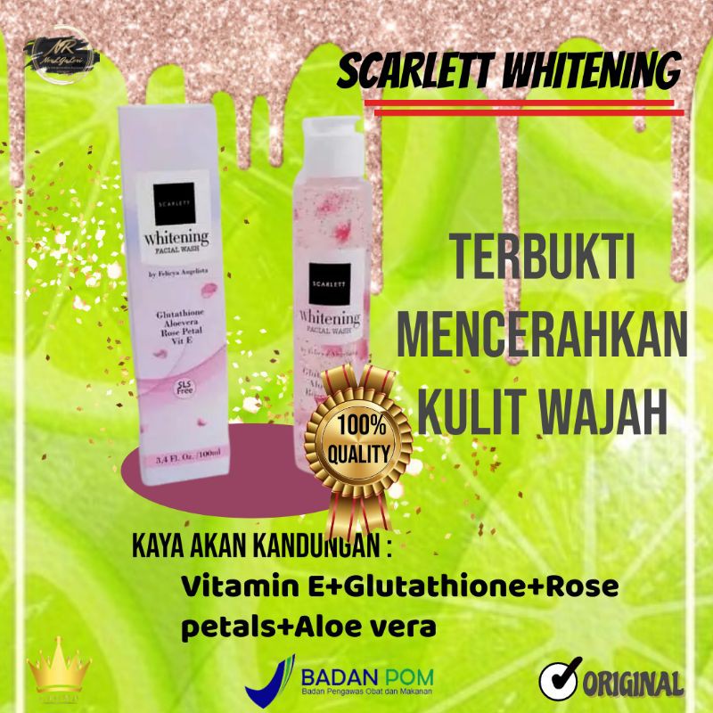Pemutih Pembersih Pencerah Wajah Muka SCARLETT SCARLET SKARLET WHITENING FACIAL WASH C10