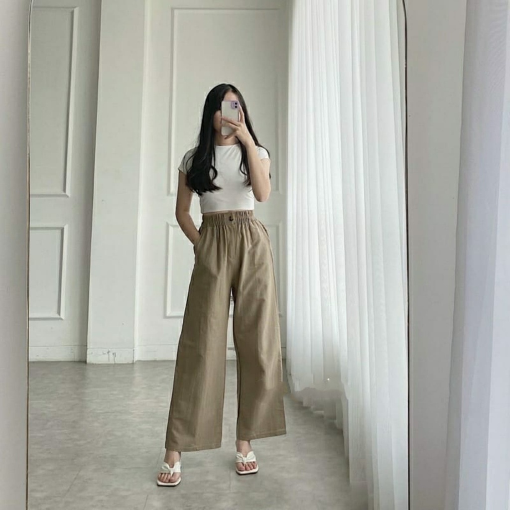 BEFAST - ZFS OOTD Celana Kulot FINA / 772 INDI HW KULOT / Celana Wanita kekinian / Celana Casual / Celana Panjang Wanita / Celana Kerja / Celana Polos / Celana Trendy