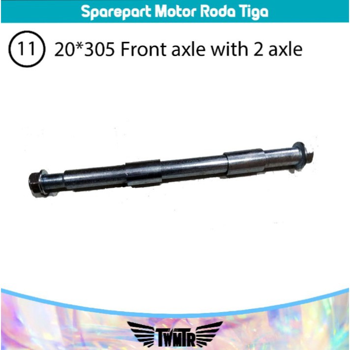 20*305 front axle with 2 axle