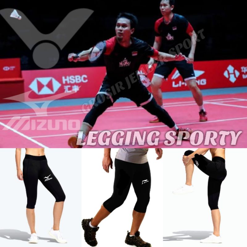 Celana badminton 3/4 leging pendek celana olahrag renang running