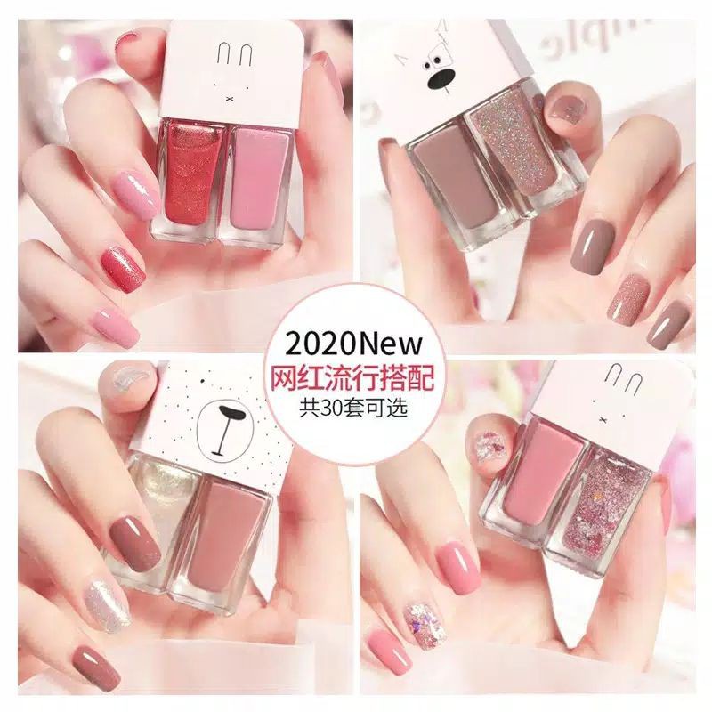 (cod) 2IN1 KUTEK HALAL KUTEK 2 Cat Kuku Gel Nail terlaris