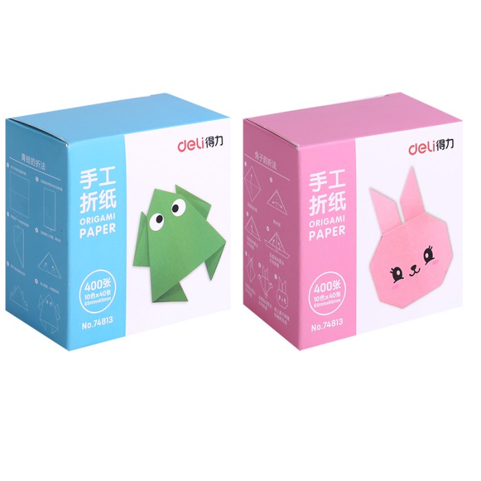 

Senikertas- Deli Paper Craft / Origami 400 Lembar 2 Warna Dengan Box 7481X - 150X150Mm 100L -Kertas-