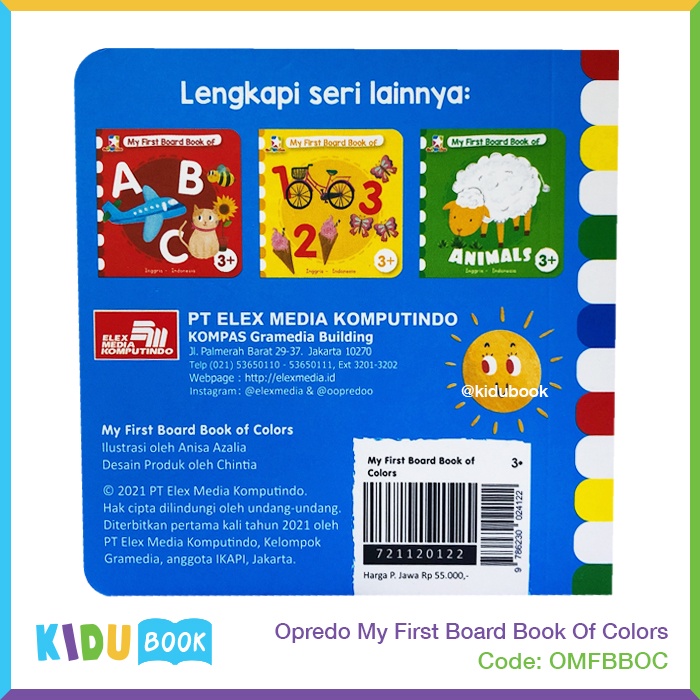 Buku Bayi dan Anak Belajar Mengenal Warna Opredo My First Board Book Of Colors Kidu Toys