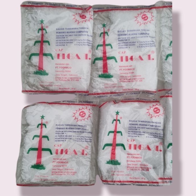 

PEMANIS TIGA T / pemanis tambahan merk tiga T / PEMANIS TIGA TEBU / PEMANIS BUATAN / PEMANIS TAMBAHAN / SARIMANIS / SARI MANIS