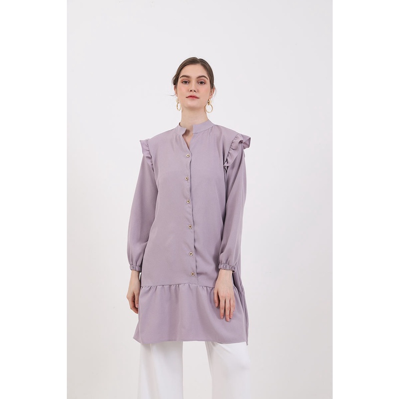 Berrybenka - Atasan Blouse Wanita Sofia Mukila Ruffle Tops-5