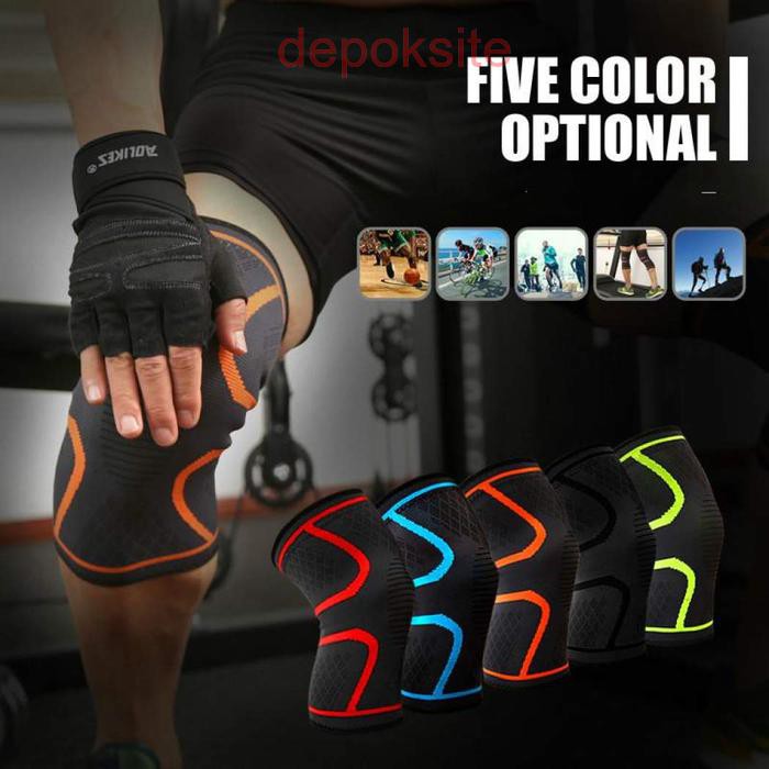 Aolikes 7718 Knee Pad Fitness Running Cycling Kneepad Support Braces Deker Lutut Olahraga Darat