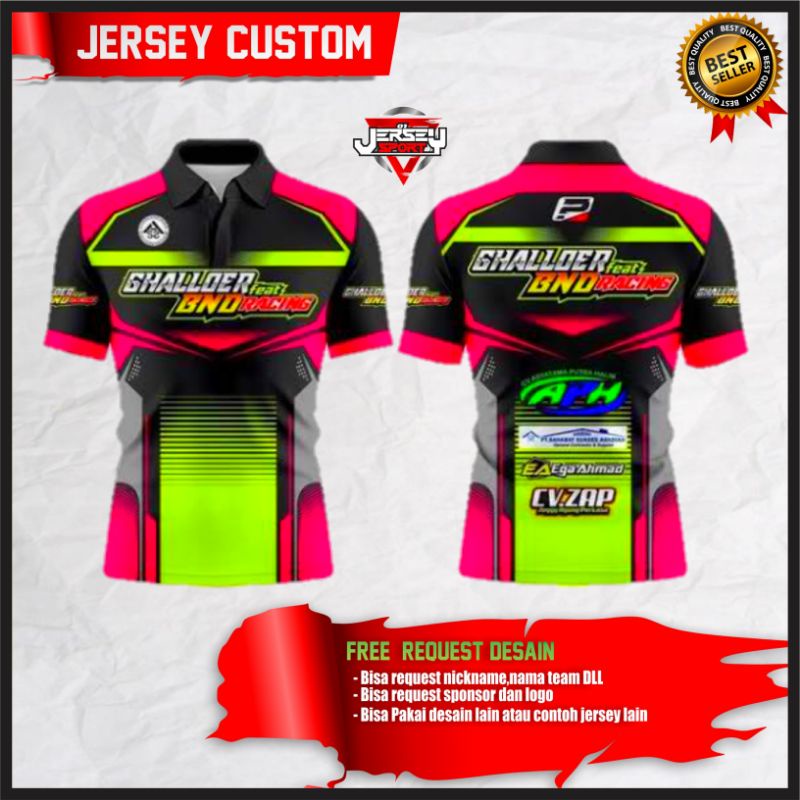 Jersey Racing Custom Kerah Polo