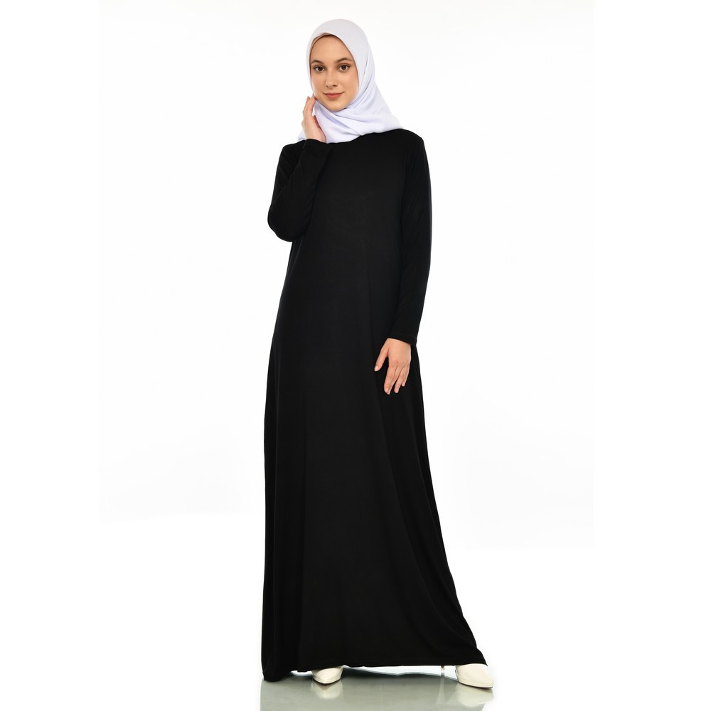 Mybamus Arisha Basic Long Dress Black M15567 R42S6 - Gamis Muslim-3
