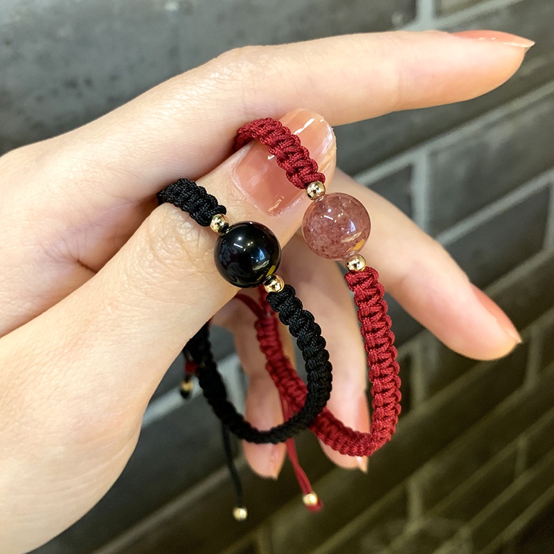 Gelang Tali Kepang Warna Merah Untuk Pasangan