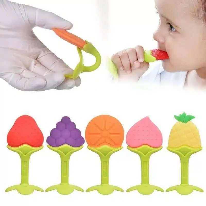 VnM017 | Mainan Gigitan Bayi Bentuk Buah Elastis / Elastic Baby Fruit Teether / Perlengkapan Bayi