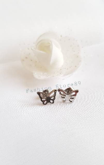 Anting Tusuk import titanium gold white Antikarat anting simple Titanium antikarat