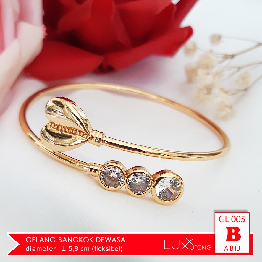 GL 005 GESER Gelang Bangle Dewasa Laris Perhiasan Set Xuping Lapis Emas Imitasi Gelang Bangkok Xuping Gelang Fleksiebl Bisa Dibesarkecilkan Gelang Big Size Gelang Jumbo Bisa dipakai Tangan Gemuk Besar Luxx Xuping-B. Love Mata Gradasi