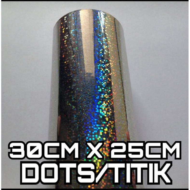 

STIKER HOLOGRAM MOTIF DOTS / TITIK SILVER LURE 3D (30CM X 25CM)